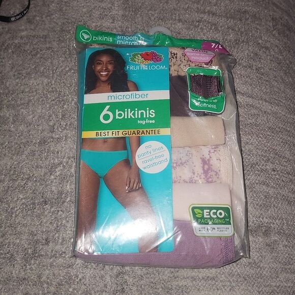Fruit of the Loom Women's Microfiber Bikini Panties Size 7/L - Picture 2 of 6